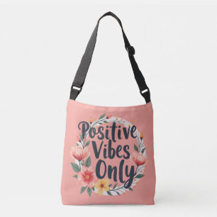Nur positive Schwingungen Florales Kranzdesign Tragetaschen Mit Langen Trägern