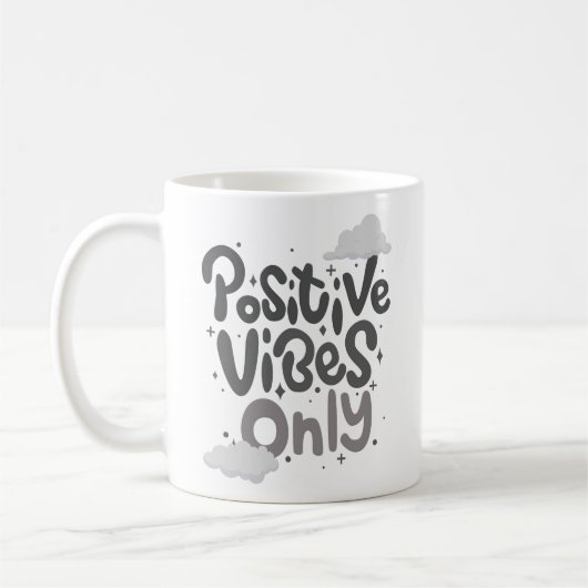 NUR POSITIVE SCHWINGUNGEN KAFFEETASSE (Links)