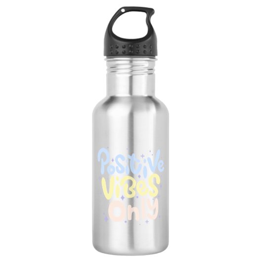 Nur positive Vibes Edelstahlflasche (Vorderseite)