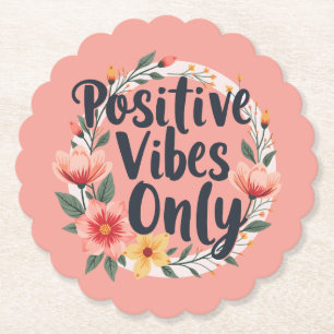 Nur positive Vibes Florales Kranzdesign Untersetzer