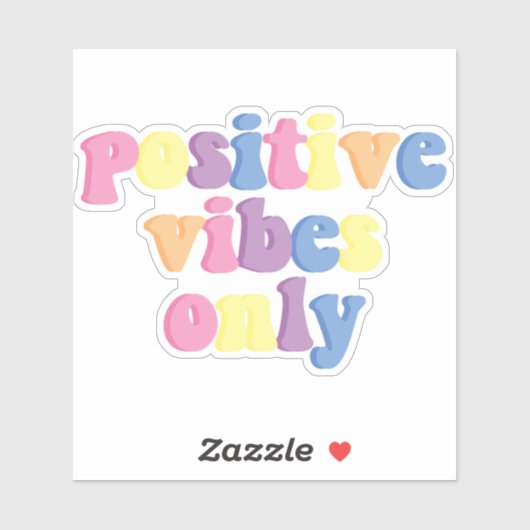 Nur positive Vibes | Groovy Retro Vinyl Aufkleber (Blatt)