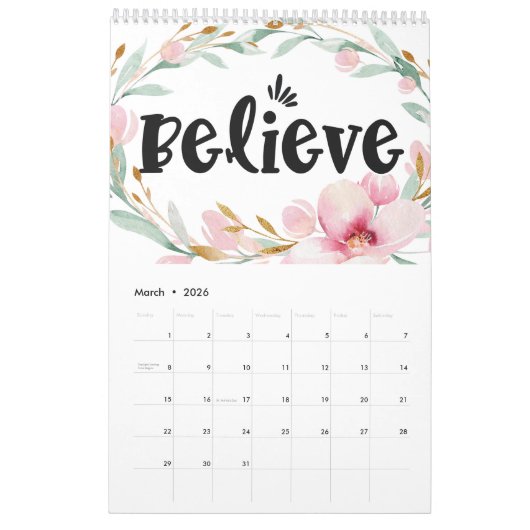 Nur positive Vibes Kalender (Mär 2026)