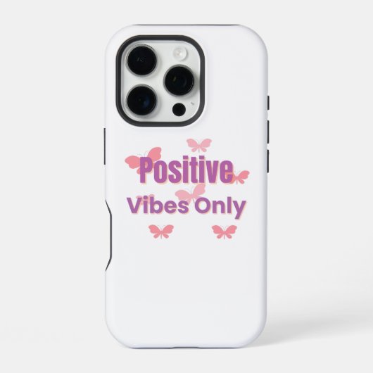 Nur positive Vibes | Minimaler Motivationsspruch iPhone Hülle (Rückseite)