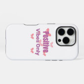 Nur positive Vibes | Minimaler Motivationsspruch iPhone Hülle (Rückseite (Horizontal))