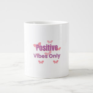 Nur positive Vibes   Minimaler Motivationsspruch  Jumbo-Tasse