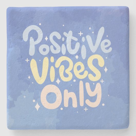 Nur positive Vibes Steinuntersetzer (Vorderseite)