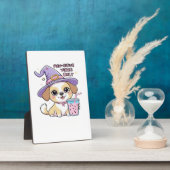 Nur positive Vibes Süßer Hund mit Bubble Tea Hal Fotoplatte (Seite)
