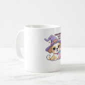 Nur positive Vibes Süßer Hund mit Bubble Tea Hal Kaffeetasse (Vorderseite Links)