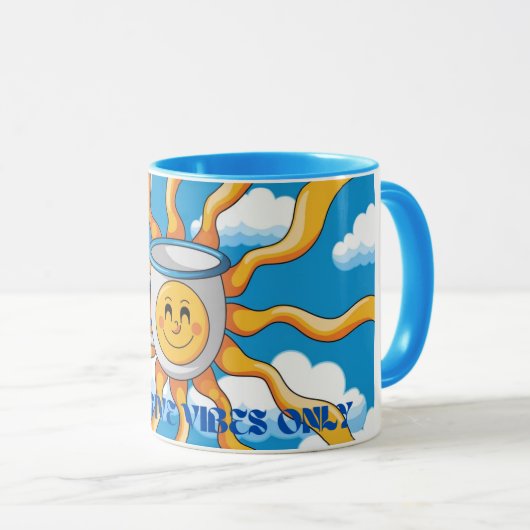 Nur positive Vibes Tasse (VorderseiteRechts)