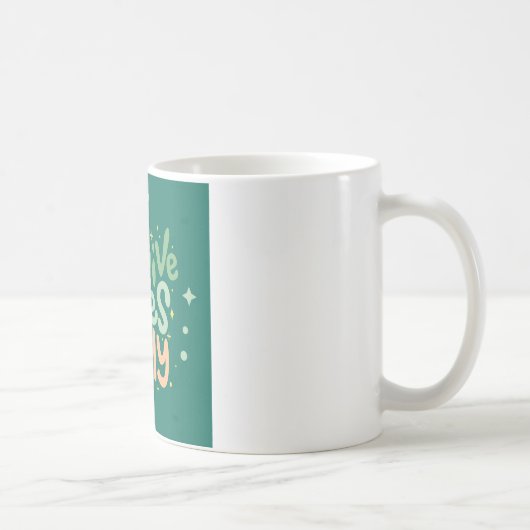 Nur positive Vibes Zitat Kaffeetasse – Ästhetisch (Rechts)