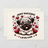 Nur 'Pugging'-Liebe Postkarte (Vorne/Hinten)