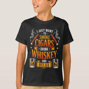 Nur Rauchen Zigarren Trinken Whisky wollen T-Shirt