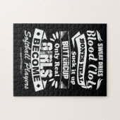 Nur Real Girls werden Softball Player T Shirt Puzzle (Horizontal)