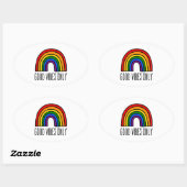 Nur Regenbogen-gute Violen Ovaler Aufkleber (Blatt)