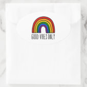Nur Regenbogen-gute Violen Ovaler Aufkleber (Tasche)