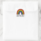 Nur Regenbogen-gute Violen Quadratischer Aufkleber (Tasche)