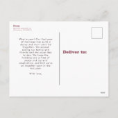 Nur Retro-Pflaume Feiertagspostkarte (Rückseite)