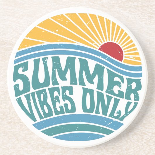 Nur Retro Summer Vibes Getränkeuntersetzer (Vorne)