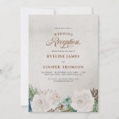 Nur Rezeption für die Hochzeit von White Rose und  Einladung (Vorderseite)