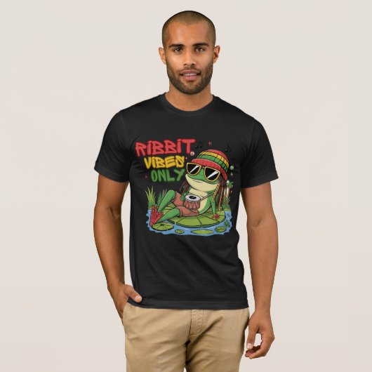 Nur Ribbit Vibes - Frosch-Design der Chill Reggae T-Shirt (Vorne ganz)