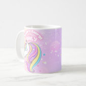 Nur Rosa Kinder Keramik Tasse für Einhornenergie (Vorderseite Links)