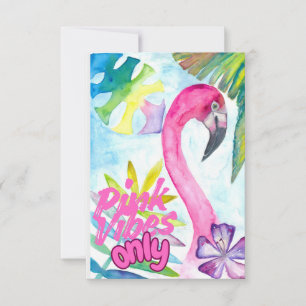 Nur rosa Vibes – Rosa Flamingo Dankeskarte