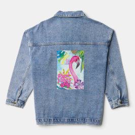 Nur rosa Vibes – Rosa Flamingo Jeansjacke