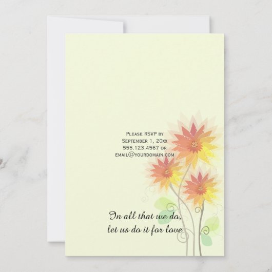 Nur Rot-Gelb-Grün-Empfang im Freien Einladung (Rückseite)