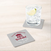 Nur rot/weiß Personalisiert Rechteckiger Pappuntersetzer (Vor Ort)