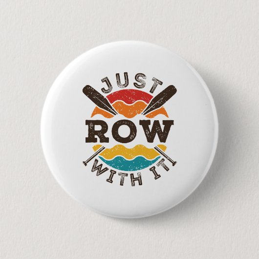 Nur Rotation mit Coolen Retro Rowing Crew Team Oar Button (Vorderseite)
