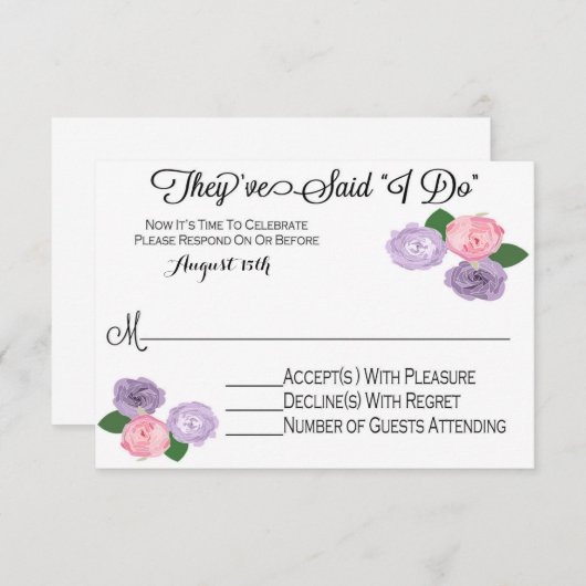 Nur RSVP-Karte für Blumenzehen RSVP Karte (Vorne/Hinten)