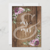 Nur rustikal und blumenreich verheiratet Empfang Einladung (Rückseite)