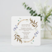 Nur rustikaler Botanicaler Kranz-Empfang | Einladung (Stehend Vorderseite)