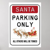Nur Santa Parking | Funny Christmas Design Poster (Vorne)