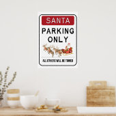 Nur Santa Parking | Funny Christmas Design Poster (Küche)