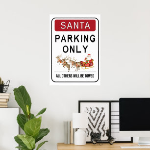 Nur Santa Parking Funny Christmas Design Poster