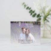 NUR Save the Date Lila miteinander verbundene Herz Ankündigung (Stehend Vorderseite)