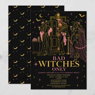Nur schlechte Hexen Halloween Mädchen Nacht Einladung