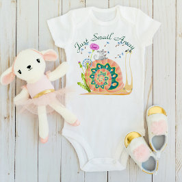 Nur Schnecke weg Niedliche Schnecke Baby Strampler
