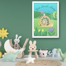 Nur Schnecke weg Niedliche Schnecke Fotodruck