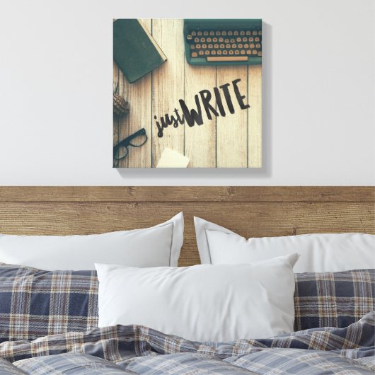 Nur schreiben 12" x 12", 1,5", Single Canvas Print Leinwanddruck (Insitu (Schlafzimmer))