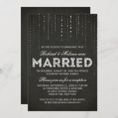 Nur Schwarz-Silber-Glitzer-Hochzeitsempfang Einladung (Vorne/Hinten)