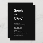 Nur Schwarz-Weiß-Hochzeit Einladung (Vorne/Hinten)