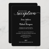 Nur Schwarz-weiße Hochzeitsempfehlung mit elegante Einladung (Vorne/Hinten)