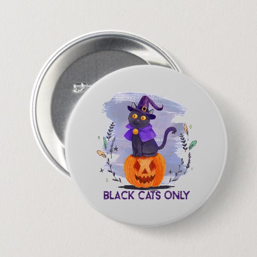 Nur schwarze Katze Button (Vorne & Hinten)