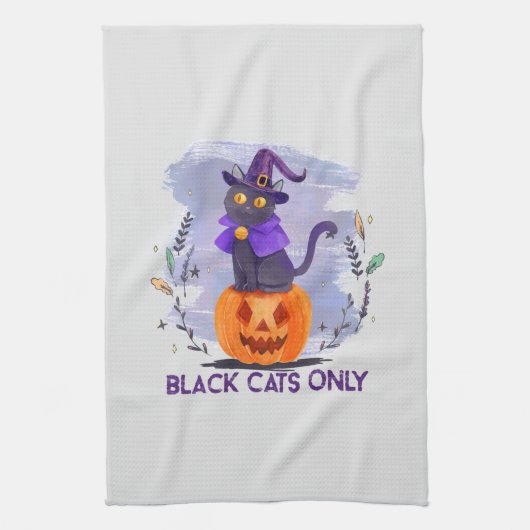 Nur schwarze Katze Geschirrtuch (Vertikal)