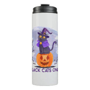 Nur schwarze Katze Thermosbecher