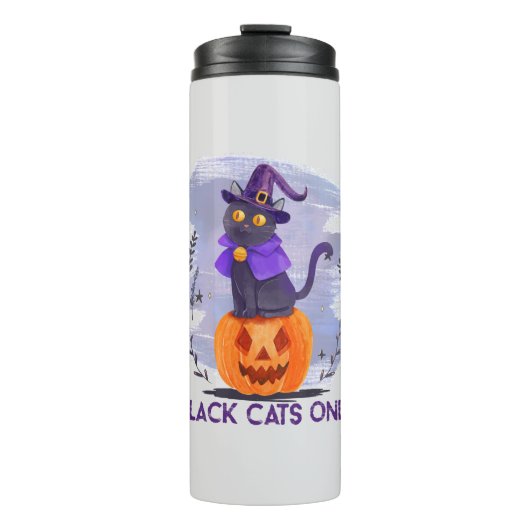 Nur schwarze Katze Thermosbecher (Vorderseite)