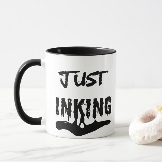 Nur schwarze Typografie zu malen Tasse (Mit Donut)