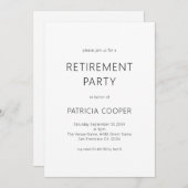 Nur Schwarzweiß-Rente-Party für einfachen Text Einladung (Vorne/Hinten)